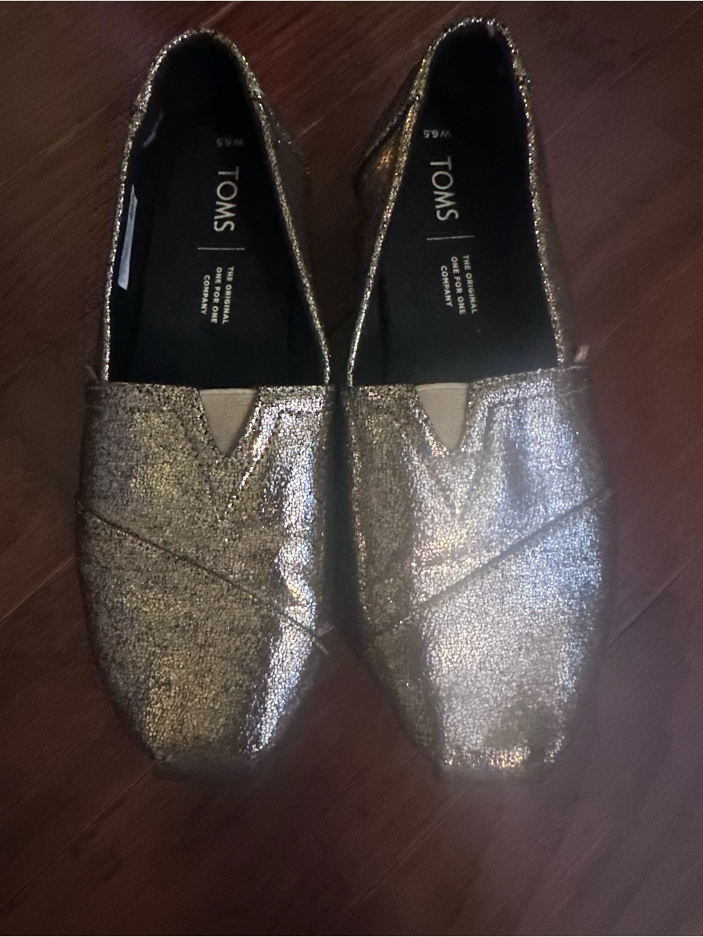 NWOT - TOMS Metallic Alpargata Shoes - Champagne - Women’s size 6.5 - Picture 3 of 5